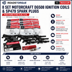 8 Set Motorcraft DG508 Ignition Coils & SP479 Spark Plugs for Ford F150 4.6L 5.4L