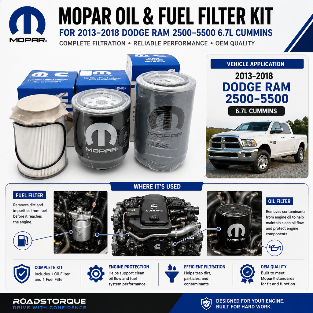 Mopar Oil & Fuel Filter Kit for 2013–2018 Dodge Ram 2500–5500 6.7L Cummins