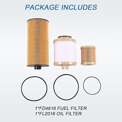 Motorcraft FL2016 Oil Filter & FD4616 Fuel Filter Set for Ford 6.0L Powerstroke
