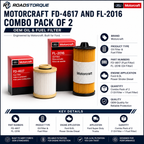 Motorcraft FD-4617 and FL-2016 Combo Pack of 2 | OEM Oil & Fuel Filter.
