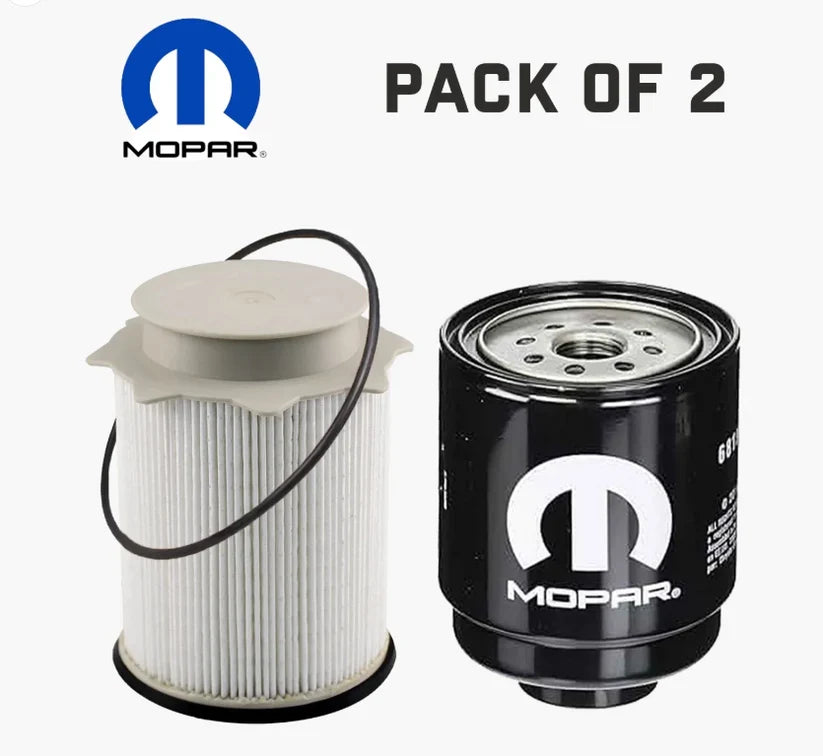 Mopar Oil & Fuel Filter Set 68197867AB & 68157291AA for 2013–2018 Ram 2500–5500 6.7L Cummins