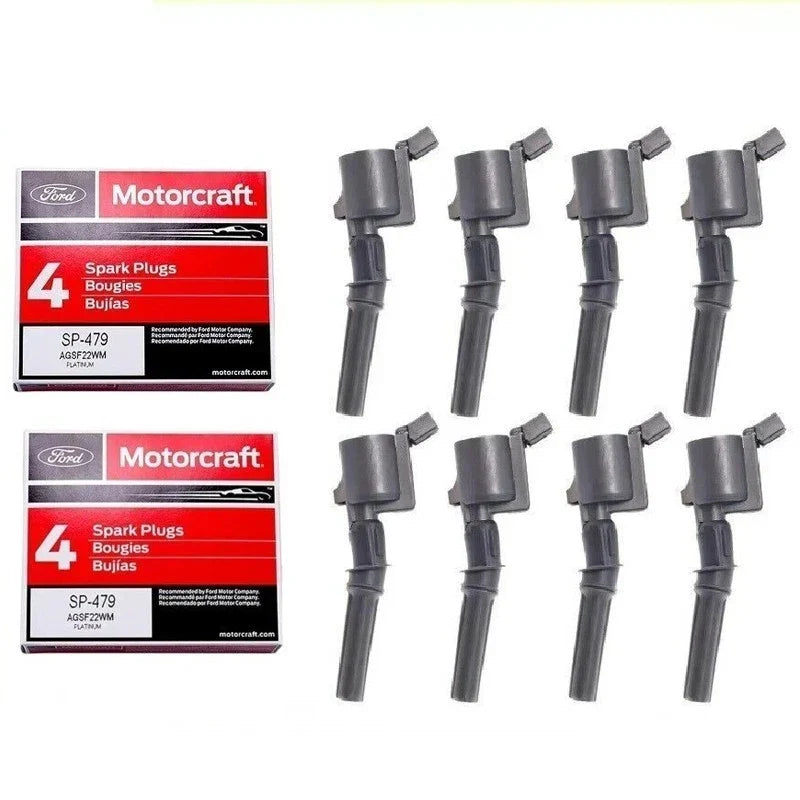 8 Set Motorcraft DG508 Ignition Coils & SP479 Spark Plugs for Ford F150 4.6L 5.4L